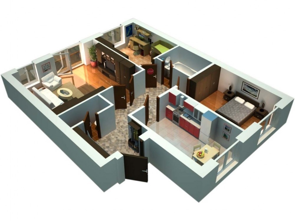 обработка 3-х комнатной квартиры